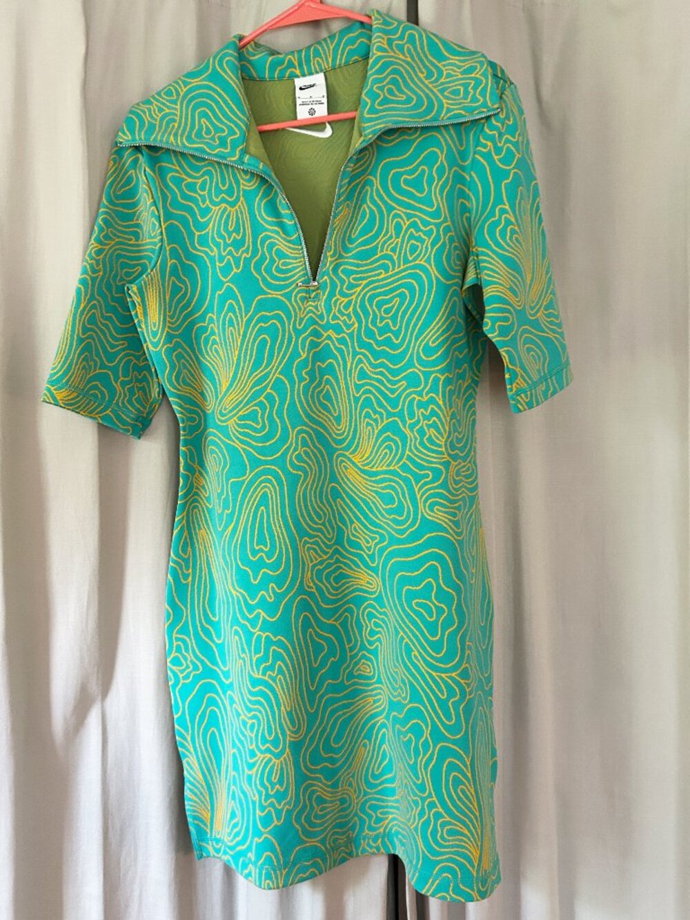 Nike X Serena Williams Collab Jacquard Knit Mini Dress in Teal & Orange